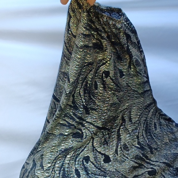 Vintage Jeri Marque Foil Blouse 80s Retro Polyester Knit Foil - Picture 3 of 6